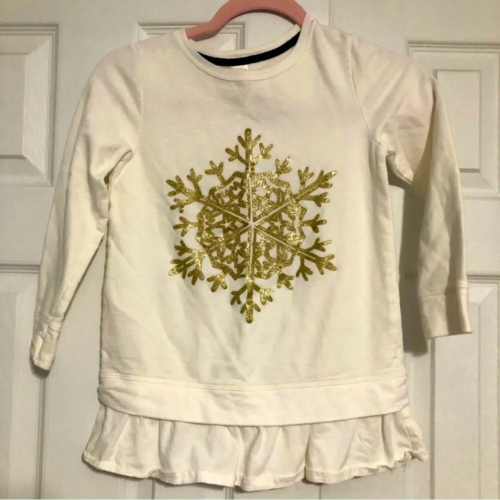 Oshkosh B’gosh holiday gold snowflake sweatshirt girls size 8 FINAL PRICE‎